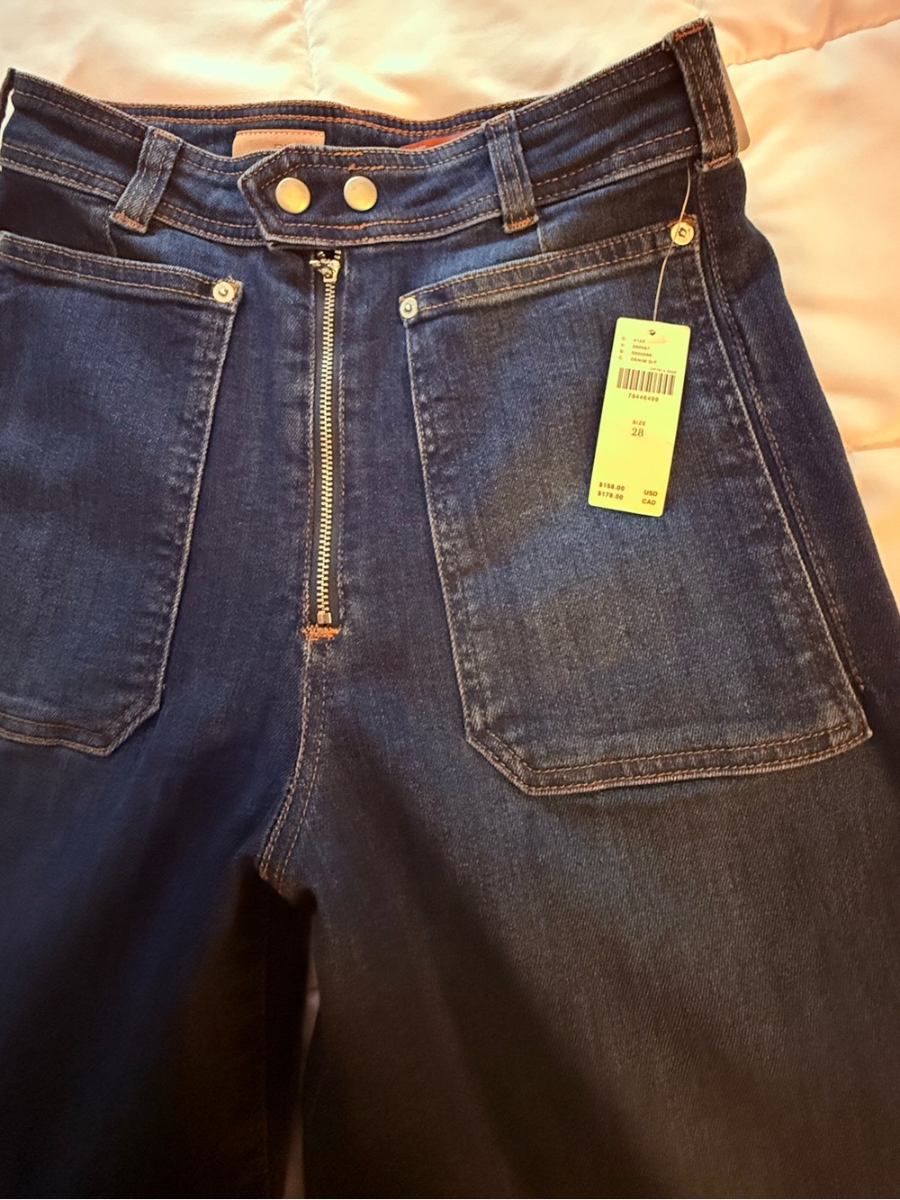 Anthropologie Pilcro size 28 Blue Denim Jeans with Front Patch Pockets
